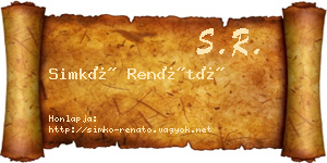 Simkó Renátó névjegykártya