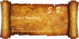 Simkó Renátó névjegykártya